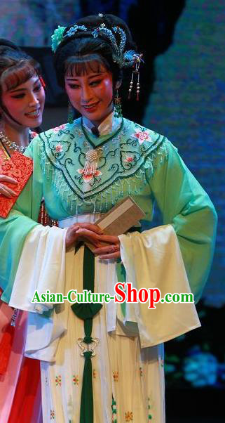 Chinese Shaoxing Opera Rich Lady Costumes Yue Opera Hua Tan The Wrong Red Silk Garment Female Beauty Apparels and Hair Jewelry