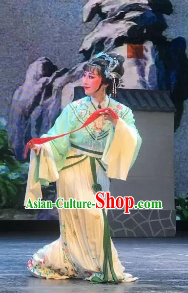 Chinese Shaoxing Opera Rich Lady Costumes Yue Opera Hua Tan The Wrong Red Silk Garment Female Beauty Apparels and Hair Jewelry