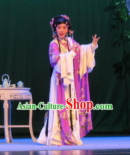 Chinese Shaoxing Opera Actress Dress Garment Dong Xiaowan And Mao Bijiang Yue Opera Hua Tan Costumes Geisha Apparels and Hair Accessories