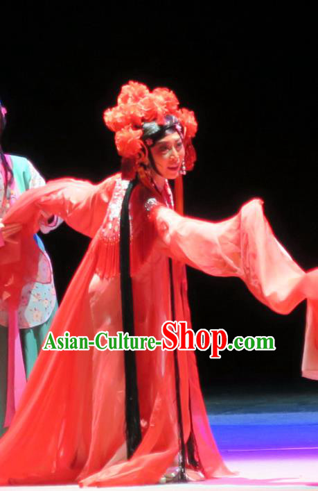 Chinese Shaoxing Opera Dong Xiaowan And Mao Bijiang Wedding Dress Garment Yue Opera Prostitute Costumes Actress Apparels and Headwear