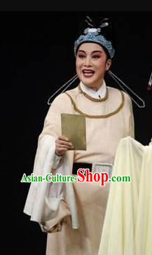 Chinese Yue Opera Niche Lu You And Tang Wan Costumes and Hat Shaoxing Opera Poet Young Male Apparels Scholar Garment