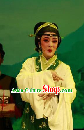 Chinese Shaoxing Opera Young Female Apparels Garment and Headpieces Yue Opera Dress Shuang Jiao Jie Qin Country Woman Costumes