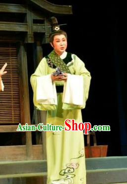 Chinese Yue Opera Xiaosheng Feng Xue Yu Qiao Ji Costumes and Headpiece Shaoxing Opera Young Male Apparels Zhu Maichen Garment