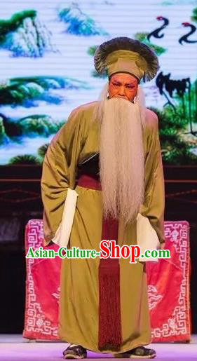 Chinese Yue Opera Tell On Sargam Elderly Male Costumes and Headwear Shaoxing Opera Laosheng Clothing Apparels Farmer Garment