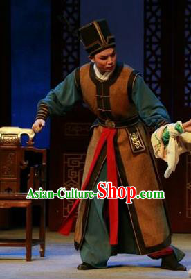 Chinese Yue Opera Wusheng Shuang Jiao Jie Qin Costumes and Headwear Shaoxing Opera Martial Male Apparels Garment Clothing