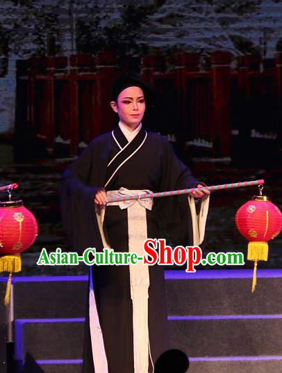 The Ungrateful Lover Qing Tan Chinese Yue Opera Figurant Male Costumes Shaoxing Opera Garment Servant Apparels Clothing and Headwear