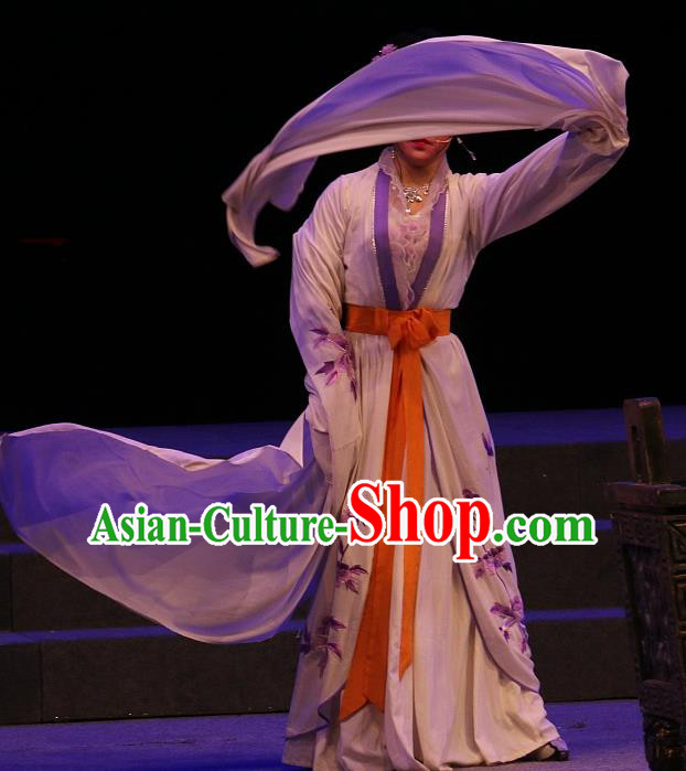 Chinese Shaoxing Opera Young Lady Costumes and Headpieces Yue Opera The Ungrateful Lover Qing Tan Courtesan Jiao Guiying Dress Apparels Actress Hua Tan Garment