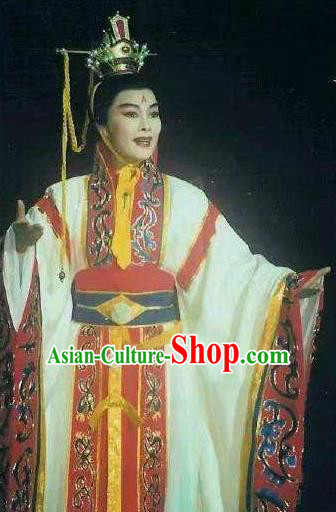 Chinese Yue Opera Han Dynasty Emperor Costumes and Headwear Han Wu Xing Bang Shaoxing Opera Young Male Garment Apparels