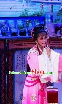 Chinese Shaoxing Opera A Bride For A Ride Wang Xiuying Apparels Costume and Headpieces Yue Opera Hua Tan Garment Rosy Dress