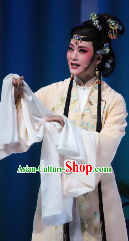 Chinese Shaoxing Opera Young Mistress Hui Niang Costumes and Headpieces Xiang Luo Ji Yue Opera Hua Tan Dress Garment Actress Apparels