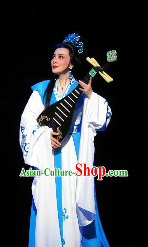 Chinese Shaoxing Opera Hua Tan Dress Apparels Costumes and Headpieces The Desolate Palace of Liao Yue Opera Empress Xiao Guanyin Garment