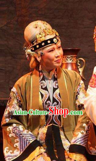 Chinese Shaoxing Opera Feng Jie Elderly Female Apparels and Headwear Yue Opera Laodan Costumes Countess Jia Dress Garment