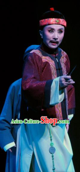 Chinese Yue Opera Qing Dynasty Middle Age Man Costumes and Hat Shaoxing Opera Ban Ba Jan Dao Apparels Garment