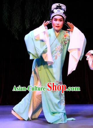 Lions Roar Chinese Yue Opera Young Male Costumes and Hat Shaoxing Opera Niche Apparels Scholar Chen Zao Garment