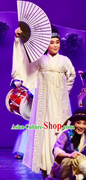 Chinese Yue Opera Chunh Yang Scholar Costumes and Headwear Shaoxing Opera Young Male Li Menglong Garment Apparels