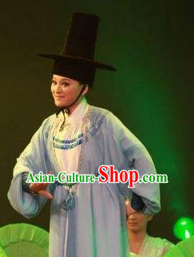 Chinese Yue Opera Young Male Costumes and Hat Shaoxing Opera Chunh Yang Xiao Sheng Niche Apparels Garment