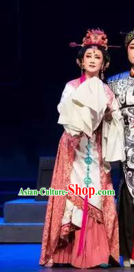 King of the North Chinese Shaoxing Opera Hua Tan Actress Costumes and Headdress Yue Opera Queen Garment Apparels Dress