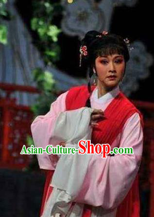Chinese Shaoxing Opera Young Lady Apparels From Love to Patriotism Deliver the Messenger Costumes and Hair Accessories Yue Opera Xiaodan Dress Garment