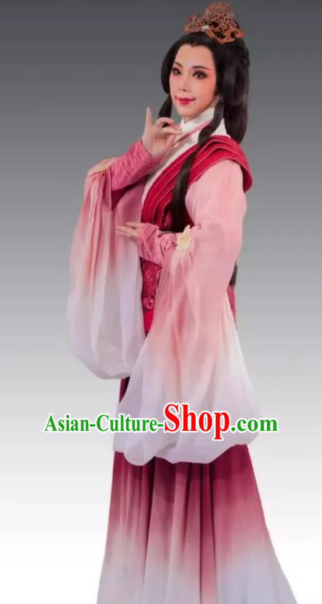 Chinese Shaoxing Opera Noble Consort Mian Jiang Apparels From Love to Patriotism Deliver the Messenger Costumes and Headpieces Yue Opera Dress Hua Tan Garment