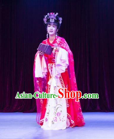 Chinese Shaoxing Opera Courtesan Du Shiniang Costumes and Headpieces The Beautiful Courtesan Yue Opera Hua Tan Dress Actress Garment Apparels