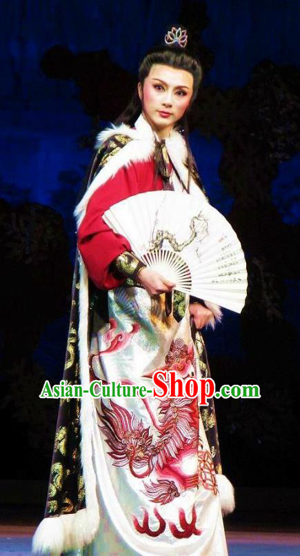 Zhuang Yuan Da Geng Chinese Yue Opera Wu Sheng Garment and Headwear Shaoxing Opera Martial Male Costumes Apparels with Cloak