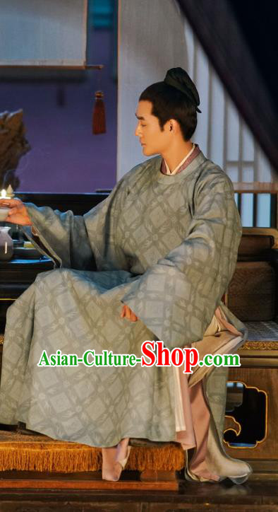 Chinese Ancient Emperor Zhao Zhen Historical Costumes and Headwear Drama Serenade of Peaceful Joy Song Dynasty Monarch Apparels Informal Garment