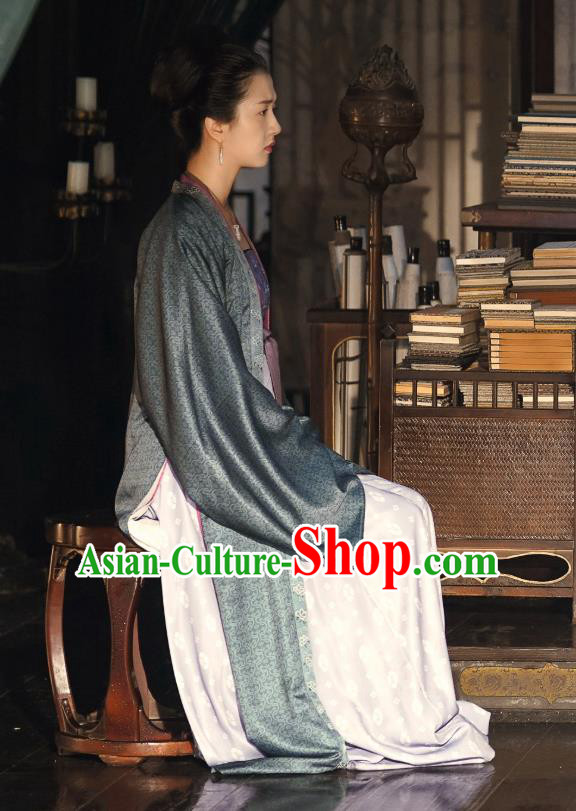 Chinese Ancient Noble Consort Miao Historical Costumes and Headwear Drama Serenade of Peaceful Joy Song Dynasty Court Lady Dress Garment