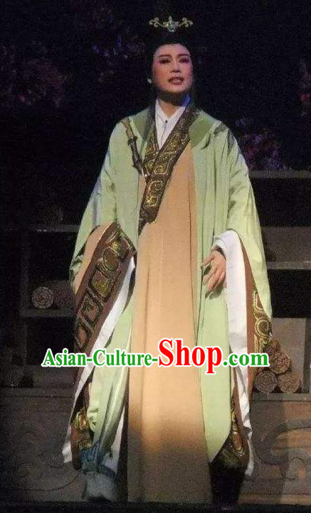 Chinese Yue Opera Han Feizi Young Male Apparels Clothing and Headwear Shaoxing Opera Xiaosheng Han Fei Garment Costumes