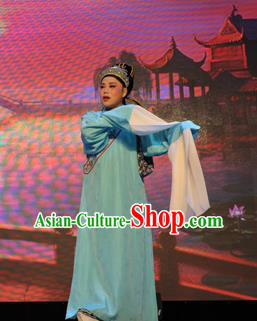 He Wenxiu Chinese Yue Opera Poor Scholar Apparels Costumes and Headwear Shaoxing Opera Xiaosheng Niche Garment