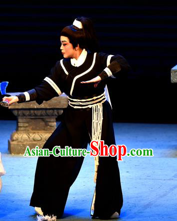 Wu Song Revenge Chinese Yue Opera Martial Male Wu Song Clothing and Headwear Shaoxing Opera Wusheng Apparels Garment Young Male Costumes