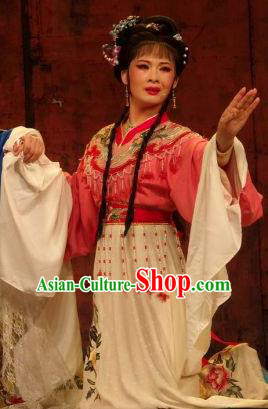 Chinese Shaoxing Opera Hua Tan Tang Meifen Dress Apparels and Headdress The Number One Scholar Is Not Love Yue Opera Garment Rich Female Costumes
