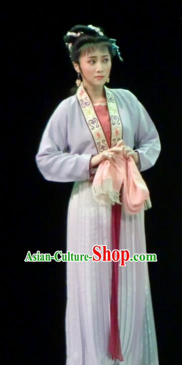 Chinese Shaoxing Opera Country Lady Dress Garment Costumes and Headdress Yue Opera Emperor and the Village Girl Xiaodan Young Female Apparels