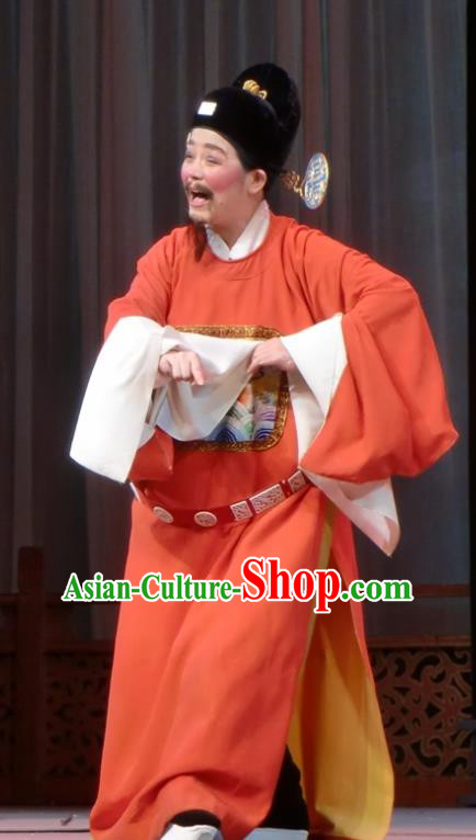 Chinese Yue Opera Elderly Man Costumes and Hat Emperor and the Village Girl Shaoxing Opera County Magistrate Garment Apparels