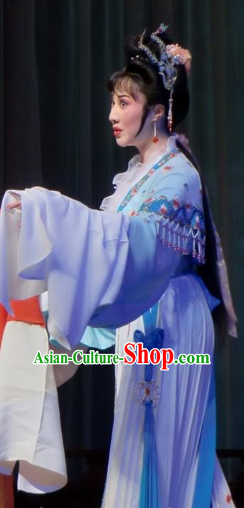 Chinese Shaoxing Opera Rich Female Dress Garment and Headpieces Yue Opera Costumes Emperor and the Village Girl Young Lady Apparels