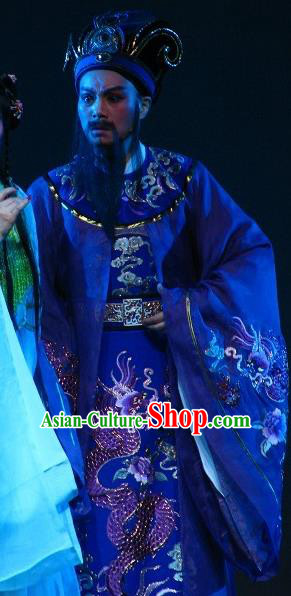 Chinese Yue Opera Elderly Male Butterfly Love Monk Costumes and Headwear Shaoxing Opera Laosheng Emperor Garment Apparels