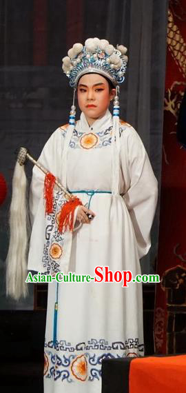 Chinese Yue Opera Court Eunuch Apparels Golden Palace Refuse Marriage Costumes and Headwear Shaoxing Opera Servant Garment