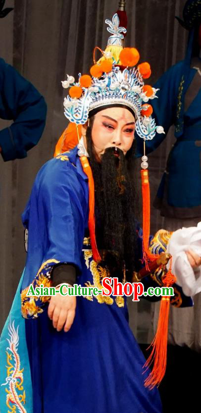 Chinese Yue Opera Elderly Male Guo Kuang Costumes Palace Refuse Marriage Apparels and Headwear Shaoxing Opera Official Garment