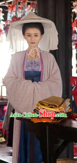 Chinese Song Dynasty Noble Dame Apparels and Hat Drama Serenade of Peaceful Joy Ancient Patrician Female Dress Historical Costumes