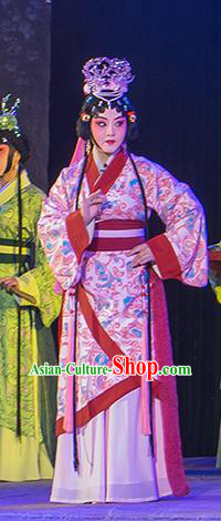 Chinese Beijing Opera Palace Lady Apparels Costumes and Headdress Ru Ji Traditional Peking Opera Xiaodan Dress Court Maid Garment
