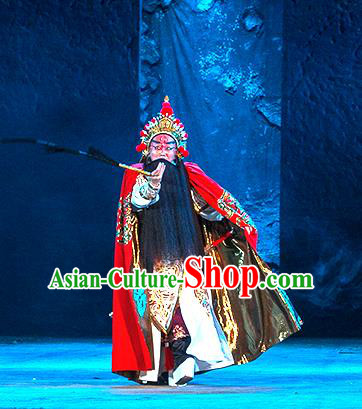 Ru Ji Chinese Peking Opera Laosheng Wei Wuji Garment Costumes and Headwear Beijing Opera Elderly Male Apparels King Xinling Clothing