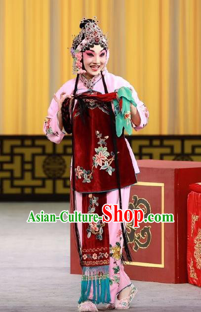 Chinese Beijing Opera Xiaodan Apparels Costumes and Headdress Love in the Wardrobe Traditional Peking Opera Young Lady Dress Diva Xu Cuilian Garment