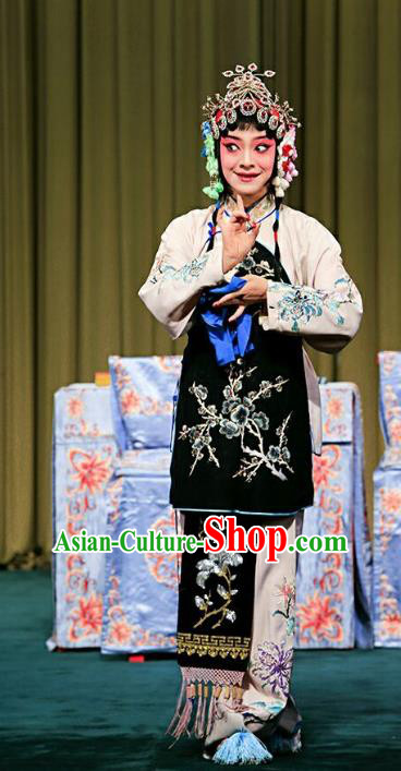 Chinese Beijing Opera Young Lady Apparels Costumes and Headdress Love in the Wardrobe Traditional Peking Opera Hua Tan Dress Actress Xu Cuilian Garment