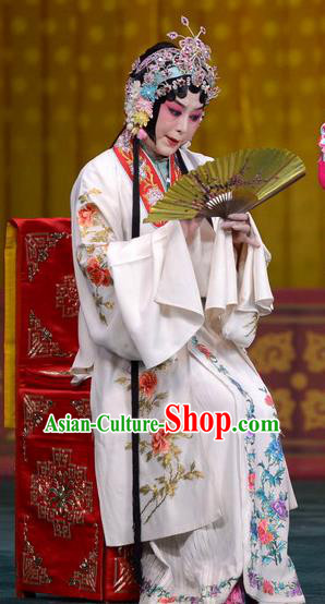 Chinese Beijing Opera Rich Lady Apparels Costumes and Headdress Tao Hua Cun Traditional Peking Opera Hua Tan Dress Actress Liu Yuyan Garment