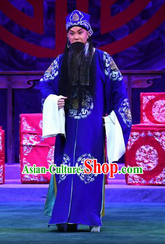 Love of Jade Hairpin Chinese Peking Opera Landlord Garment Costumes and Headwear Beijing Opera Elderly Male Apparels Laosheng Zhao Qixian Clothing