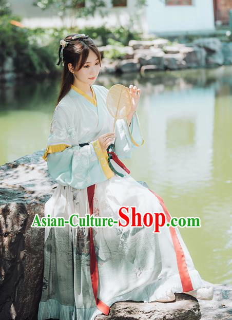 Chinese Ancient Goddess Hanfu Dress Garment Traditional Jin Dynasty Royal Princess Historical Costumes for Women