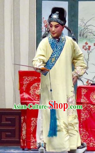 San Kan Yu Mei Chinese Ping Opera Niche Feng Jiajin Costumes and Headwear Pingju Opera Scholar Apparels Xiaosheng Clothing