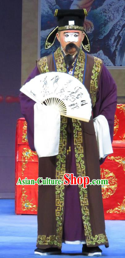 Tao Li Mei Chinese Ping Opera Laosheng Costumes and Headwear Pingju Opera Landlord Yuan Ruhai Apparels Clothing