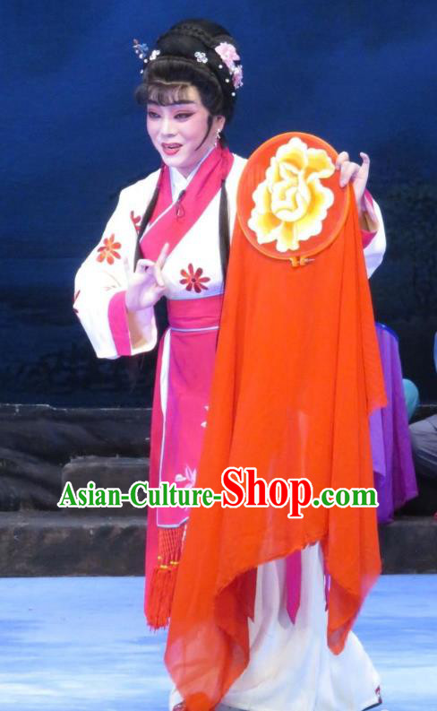 Chinese Ping Opera Country Woman Apparels Costumes and Headpieces Traditional Pingju Opera Pear Blossom Love Seamstress Li Hua Dress Garment