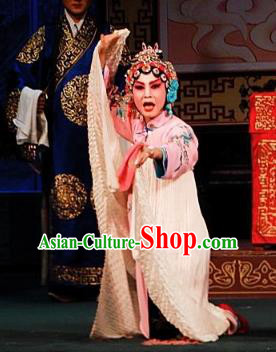 Chinese Ping Opera Young Lady Zhao Suqin Apparels Costumes and Headpieces Traditional Pingju Opera Xiaodan San Jie Lie Pink Dress Garment