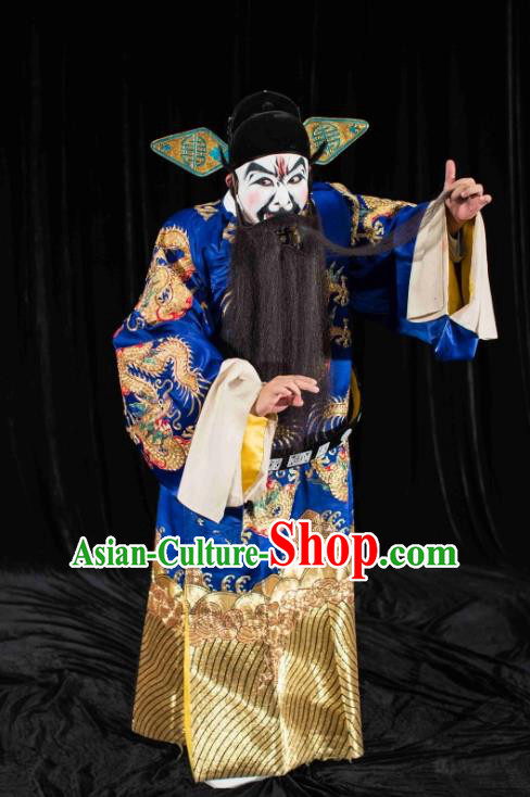 Xie Yaohuan Chinese Peking Opera Official Wu Sansi Garment Costumes and Headwear Beijing Opera Laosheng Apparels Elderly Male Clothing